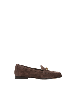Penny Suede Chain-Link Loafer