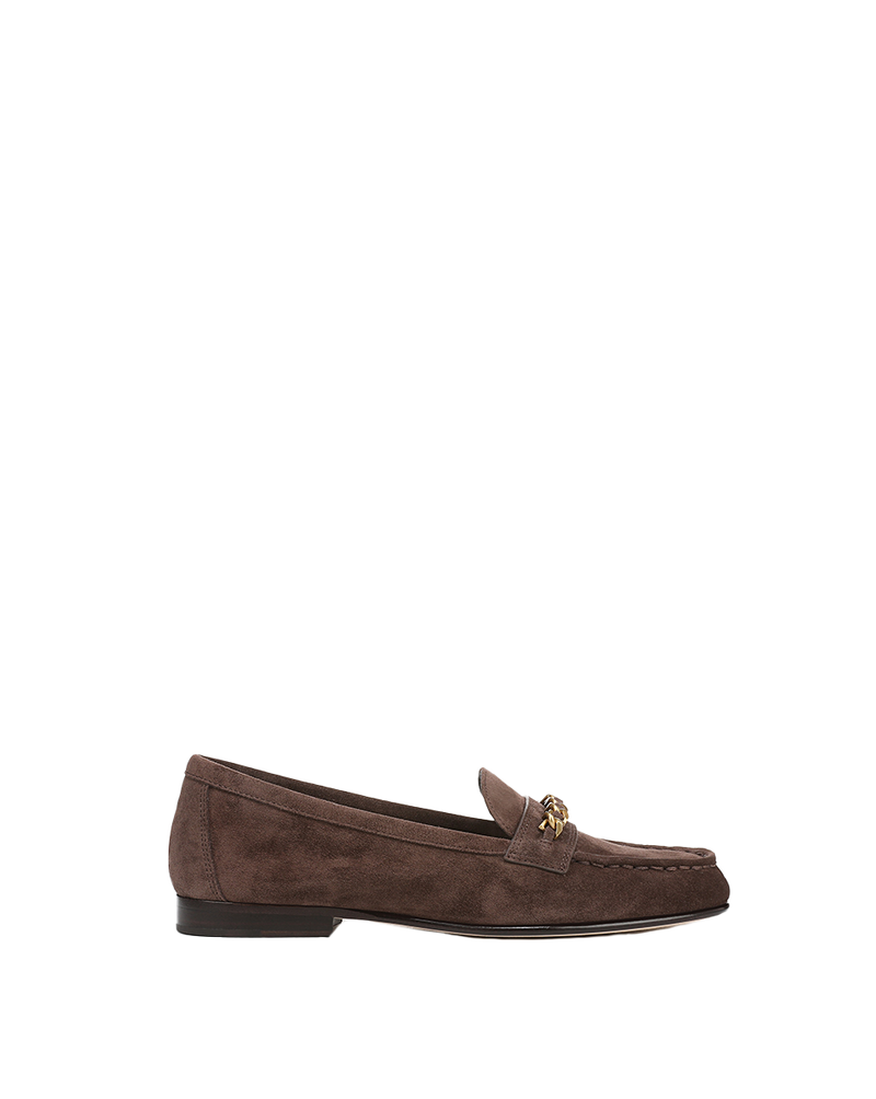 Penny Suede Chain-Link Loafer