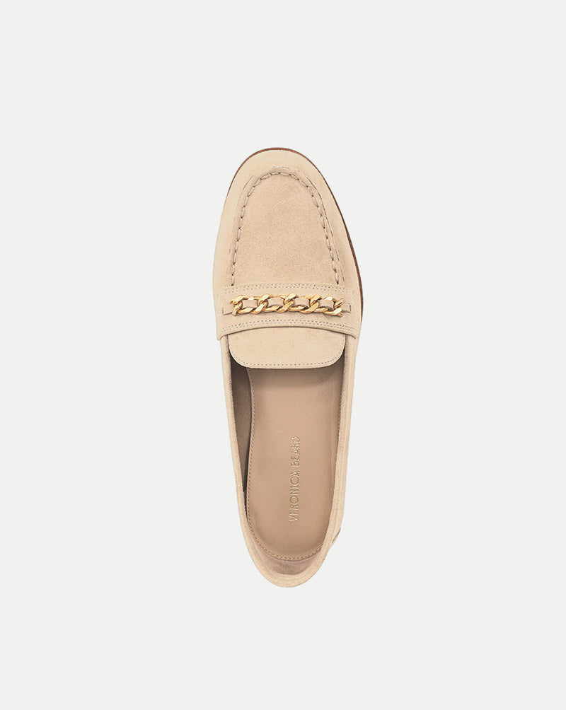Penny Suede Chain-Link Loafer