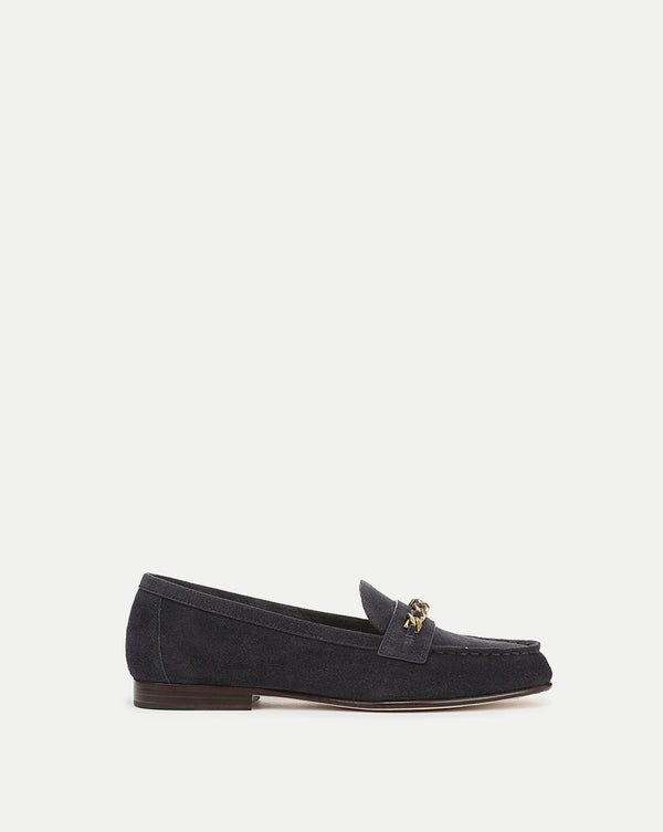 Penny Suede Chain-Link Loafer