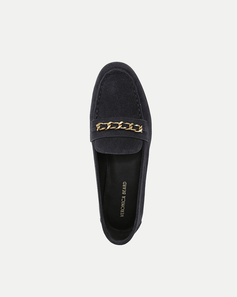 Penny Suede Chain-Link Loafer