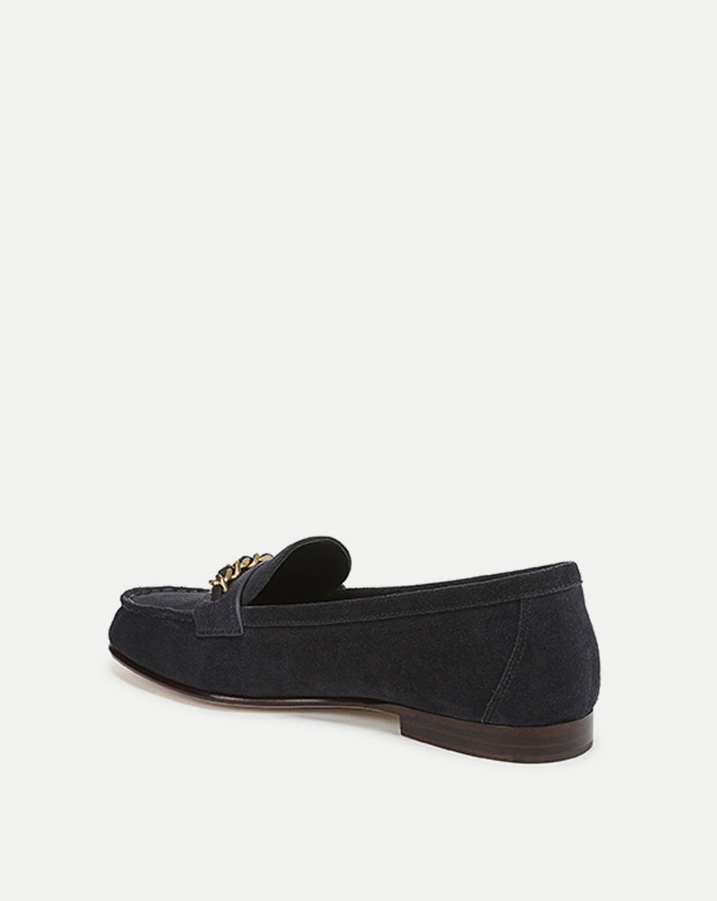 Penny Suede Chain-Link Loafer