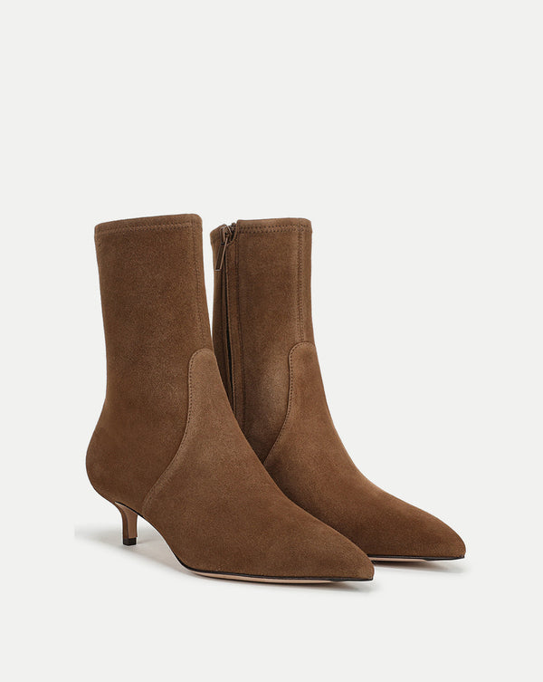 Lisa Stretch Kitten-Heel Bootie