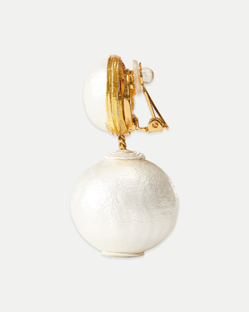 Pearl 2 Drop Earrings | Clip Backing
