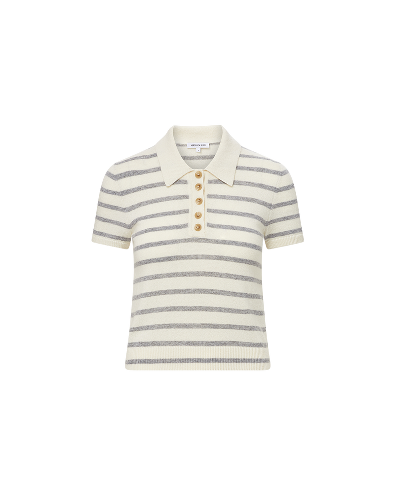 Brandt Striped Cashmere Polo