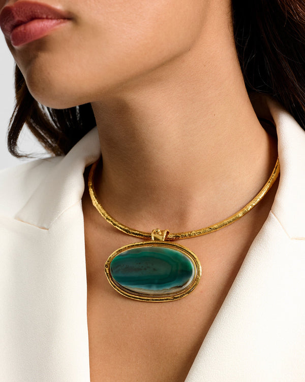 Dakota Green Agate Necklace
