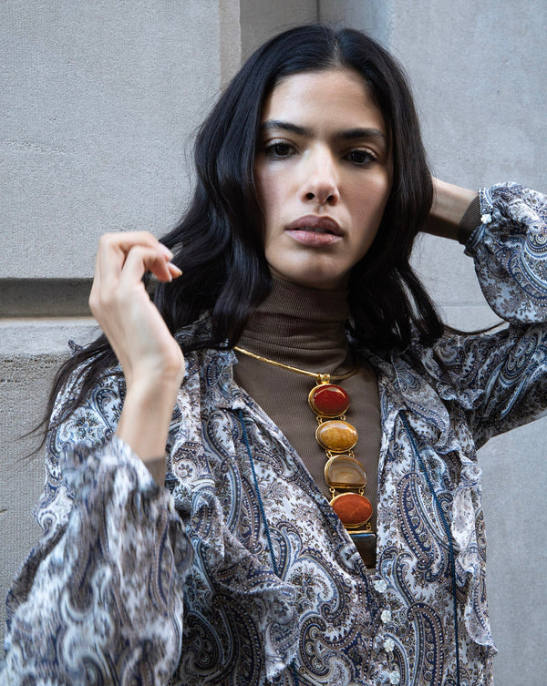 Torque Semi-Precious Stone Necklace