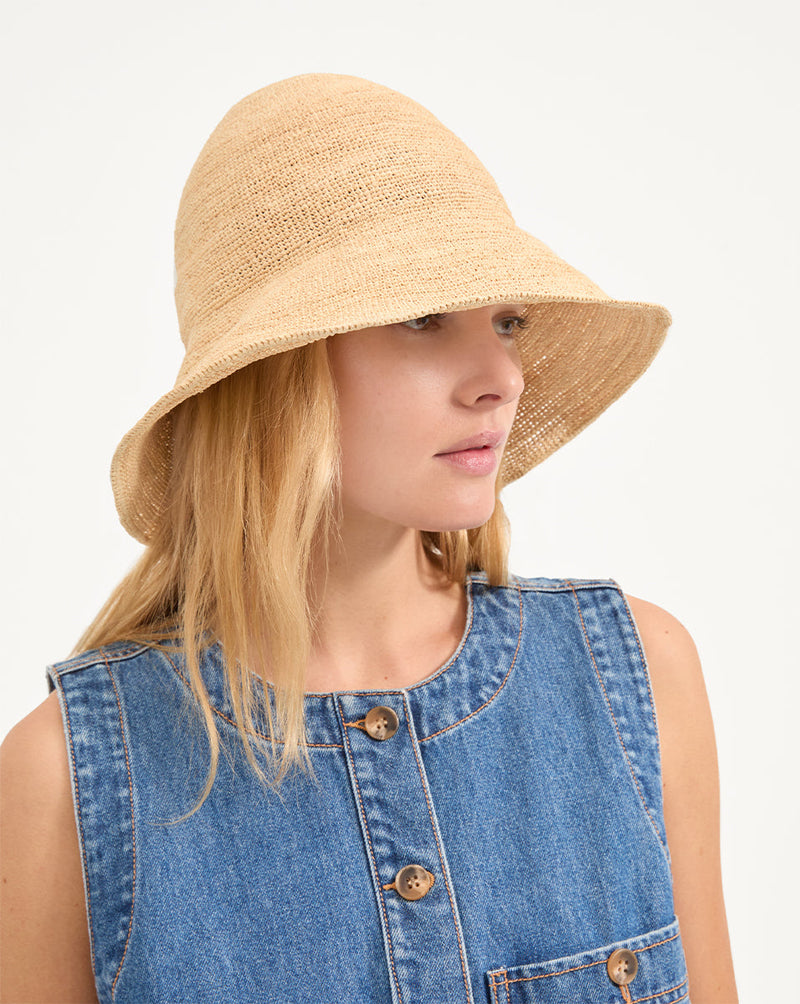 Teagan Raffia Straw Bucket Hat