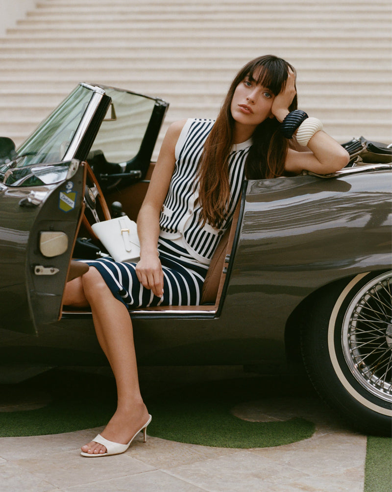 Corbin Striped Midi Skirt