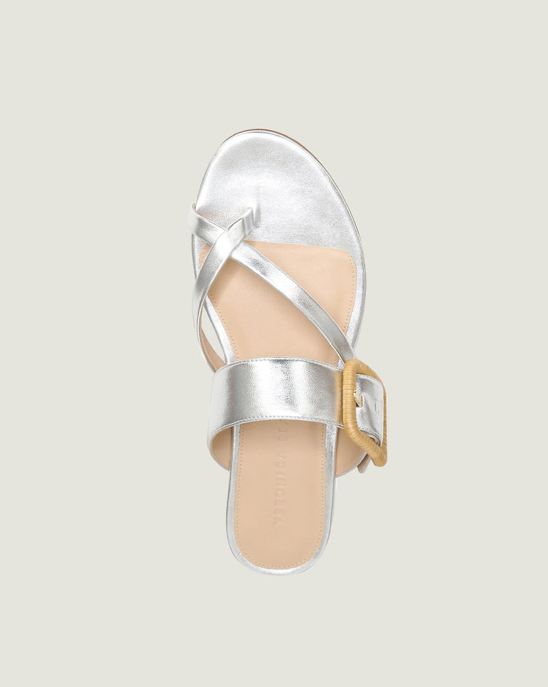 Salva Metallic Crisscross Sandal